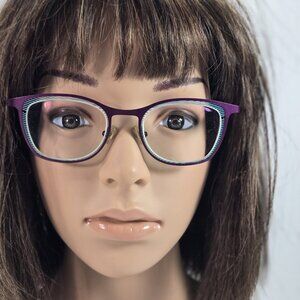 Jf Rey Eyeglasses Frames Purple Plum Metal Plastic 52-18-146 JF2706